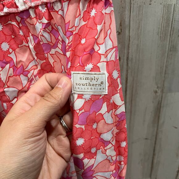 Simply Southern Floral Palazzo Flowy Wide Leg Beachy Pants One Size - Picture 4 of 7